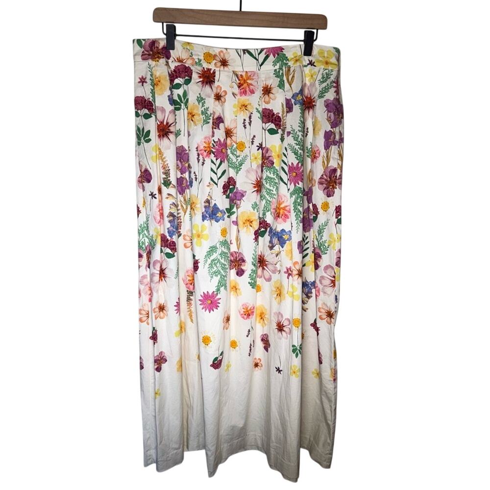 TALBOTS spring Easter floral cotton cottagecore fairy full length maxi skirt 14
